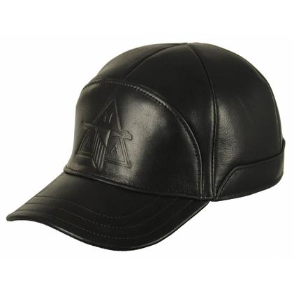 Бейсболка кожаная чёрная North American Cap (Art.33)